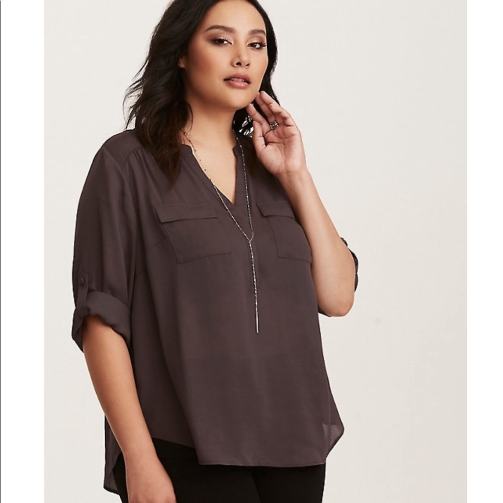 Torrid gray Harper blouse